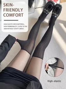 Women's High-Waisted Slim-Fitting Plaid Pattern Stocking Socks, Fashionable All-Season Wear, Comfortable & Stylish Design