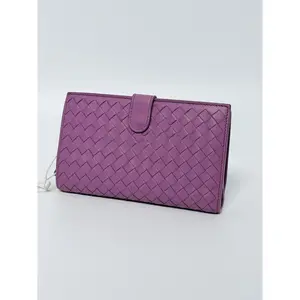 Pre-owned Bottega Veneta Leather Wallet authentic Veneta Intrecciato long JX303BV