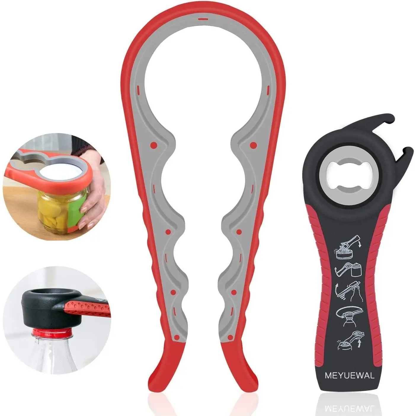 Combination 5 In 1 Bottle Opener & Bottle Cap Remover, 2 Counts/Set Multifunctional Manual Large & Small Can Opener For Kitchen Canteen, 2024 Kitchen
