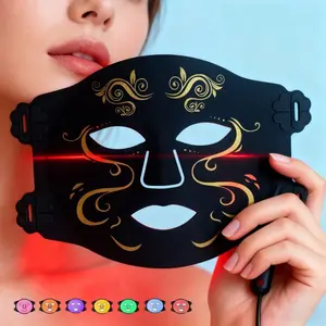 LED Facial Skincare Mask, 7 Color LED Beauty Instrument, Rechargeable Beauty Mask, Electronic Silicone Face Beauty Tool for Women and Girls