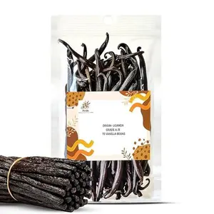 15 Organic Vanilla Beans, Premium Whole Grade A Pods for Homemade Vanilla Extract, Baking & Brewing, Non-GMO & Gluten-Free - Perfect Native Vanilla