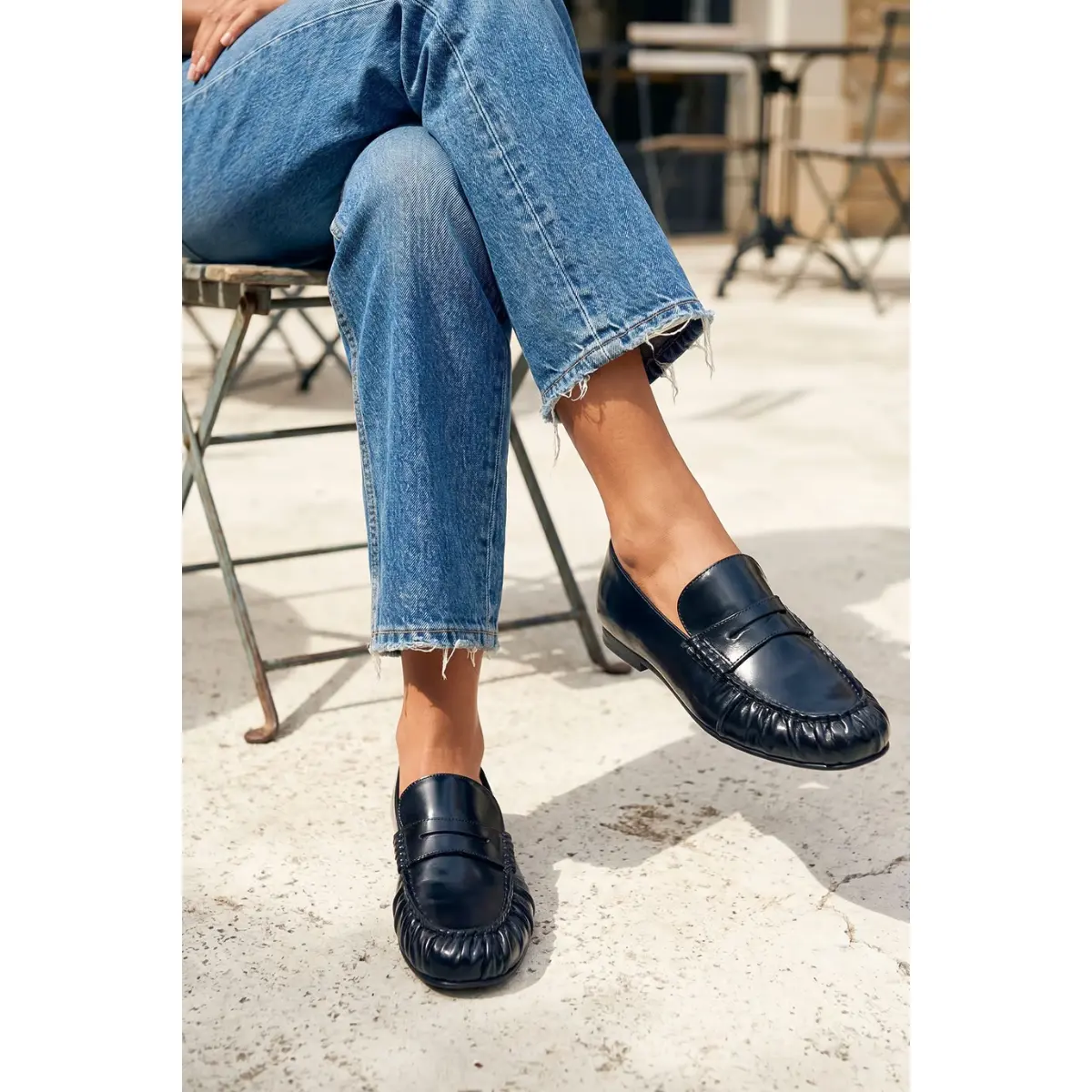 Aven Black Leather  Loafers