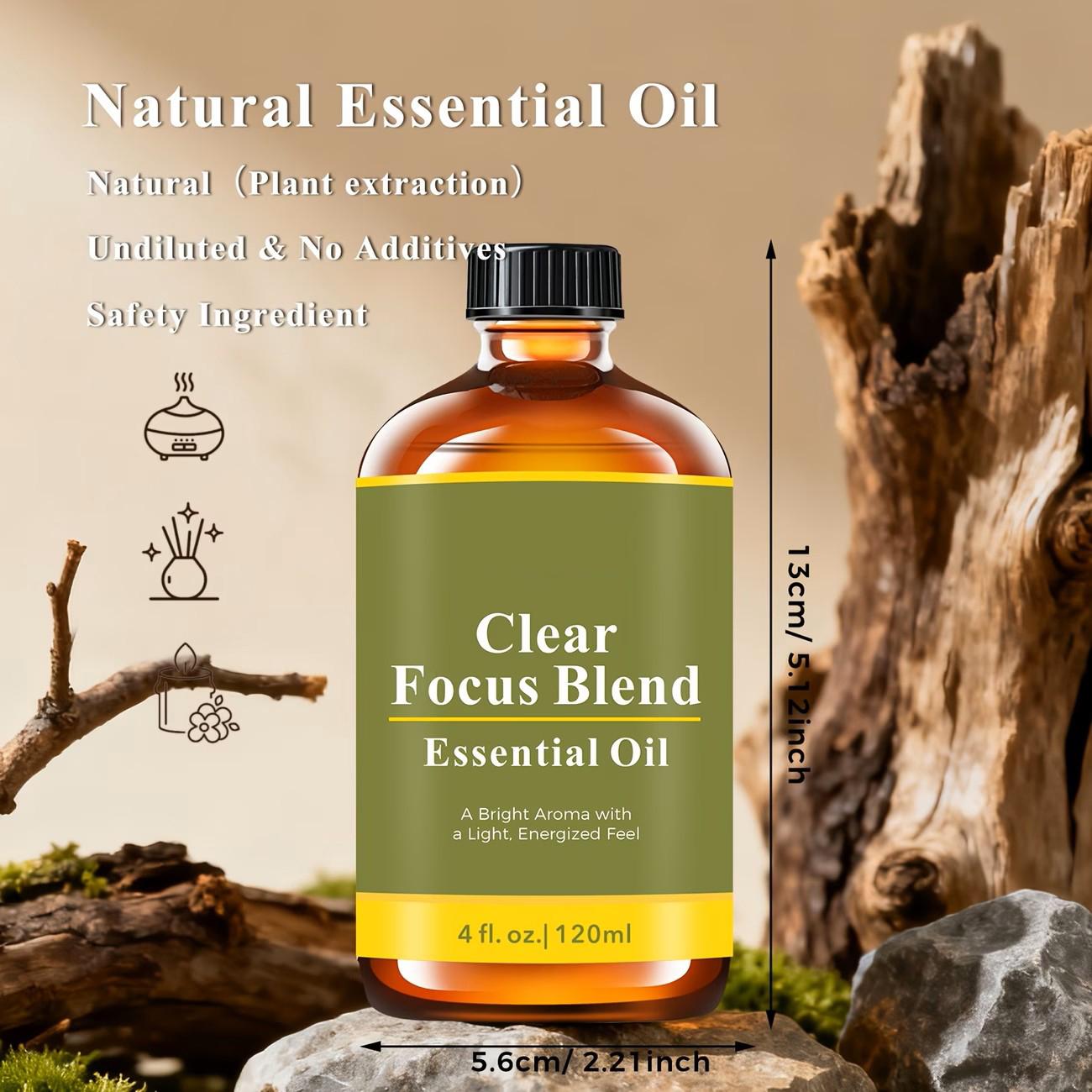 120ml/ 4oz Essential Oil Blend: Breathe, Sleep Time, Clear Focus, Quiet Balance Essential Oil for Humidifiers, Diffusers, Candle, Perfume Spray, Soap Making, Flavored Air | Yoga, Sleep, Meditation