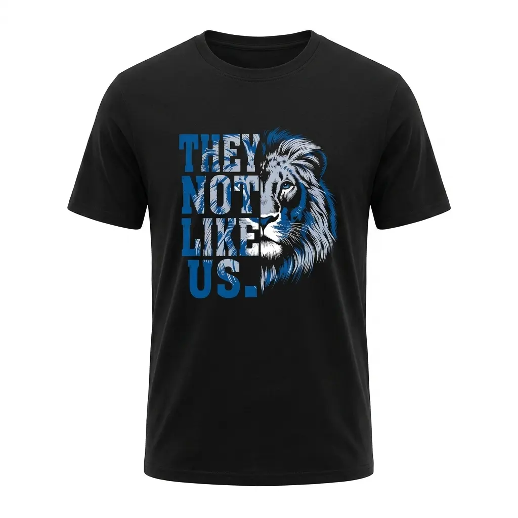 They Not Like Us Shirt Kendrick Style Graphic Tee Men Lion Head Print Oversized Hip Hop Rap Slang Streetwear Heavyweight White Top