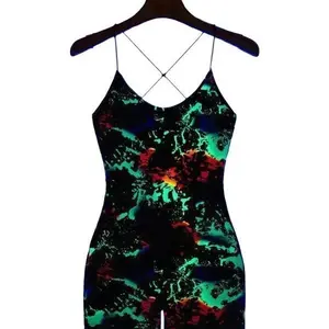 GLOW THE DARK SEXY BODYCON ROMPER Polyester Womenswear Overalls Suits Comfort