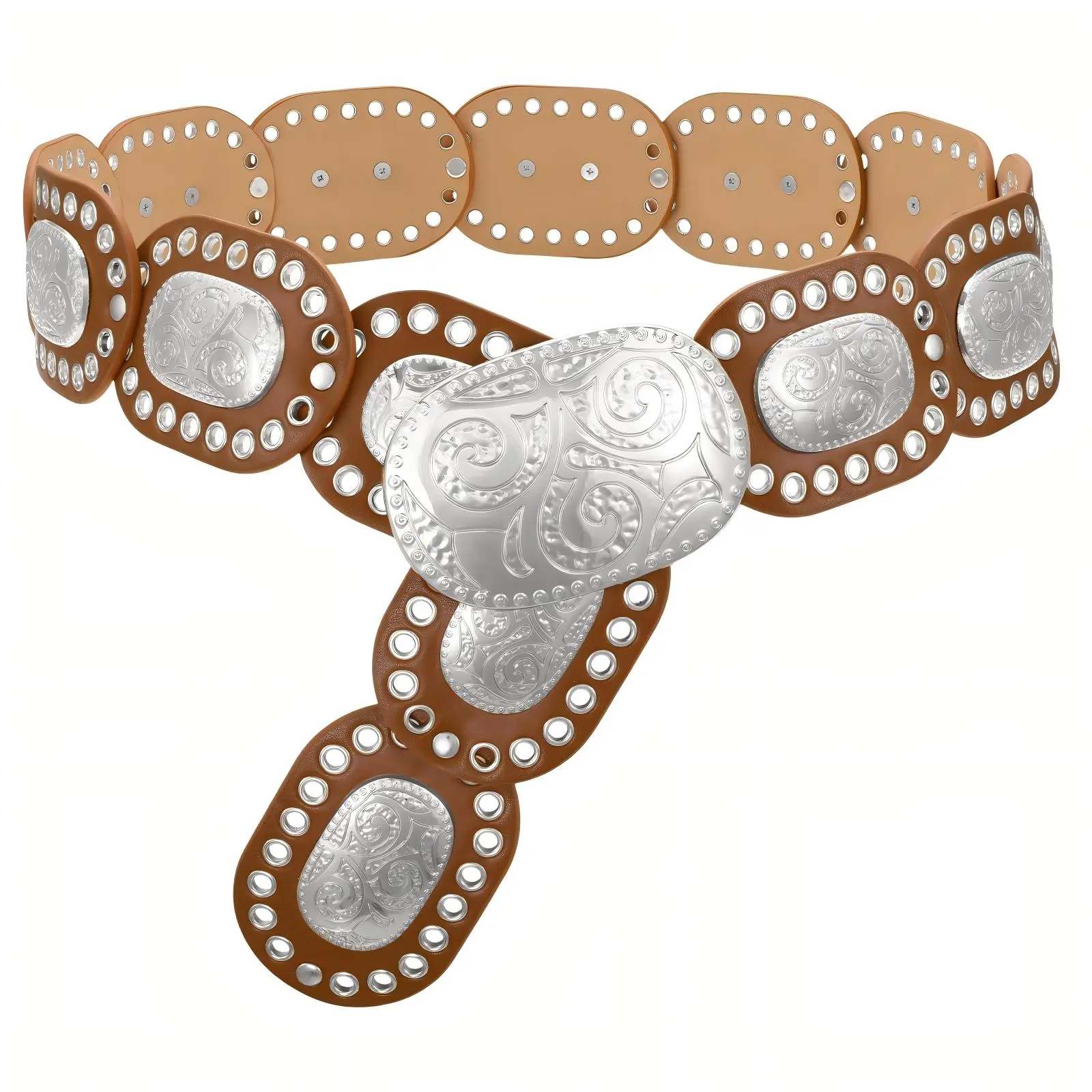 Brown With Silver Buckl