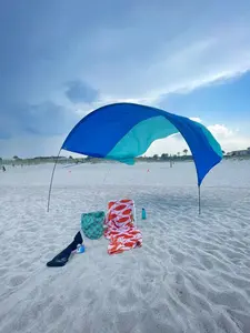 New Classic with Quiet Canopy, The Original Wind-Powered Beach Shade, Provides 150 Sq. Ft.of Shade Shade , Weighs Only 4 lbs, Sets up in 3 Minutes.World's Best Beach for 3-4 Person Family Beach Camping Outdoor UV Protection Sun Shelter for Beach Vacation