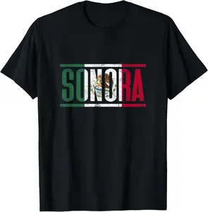 100% Cotton Sonora con la bandera de México T-Shirt