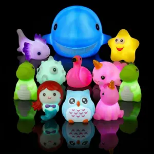 6//12 PCS  Light Up Bath Toy for Toddler , No Hole, Bath Toys for Kids , Make Fun Bath-Time Gifts for Birthdays, Easter. Ideal for Use in The Shower, Bathtub, or Swimming Pool.