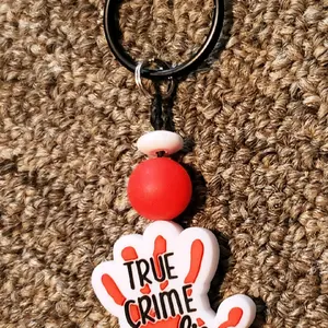 Spooky, Creepy, Witchy, Goth, Horror Monster, Whimsical Silicone Beads Keychain