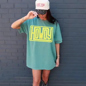 Preppy Howdy Shirt Western Graphic Tee Oversized Country Concert Tshirt Comfort Colors Western Clothes Trendy Cowgirl Shirt Aesthetic Yeehaw