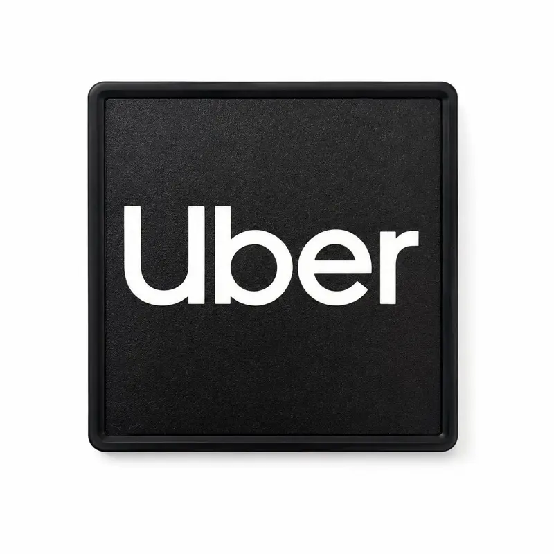 LED Rideshare Car Sign for Uber, Lyft Drivers - USB Rechargeable Windshield Light