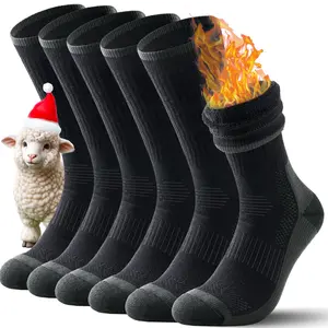 Mens Socks Merino Wool Thermal Socks for Men & Women Warm Winter Thick Socks Breathable Hiking Walking Socks Cushioned Moisture Wicking Boot Socks for Outdoor 3 Pairs