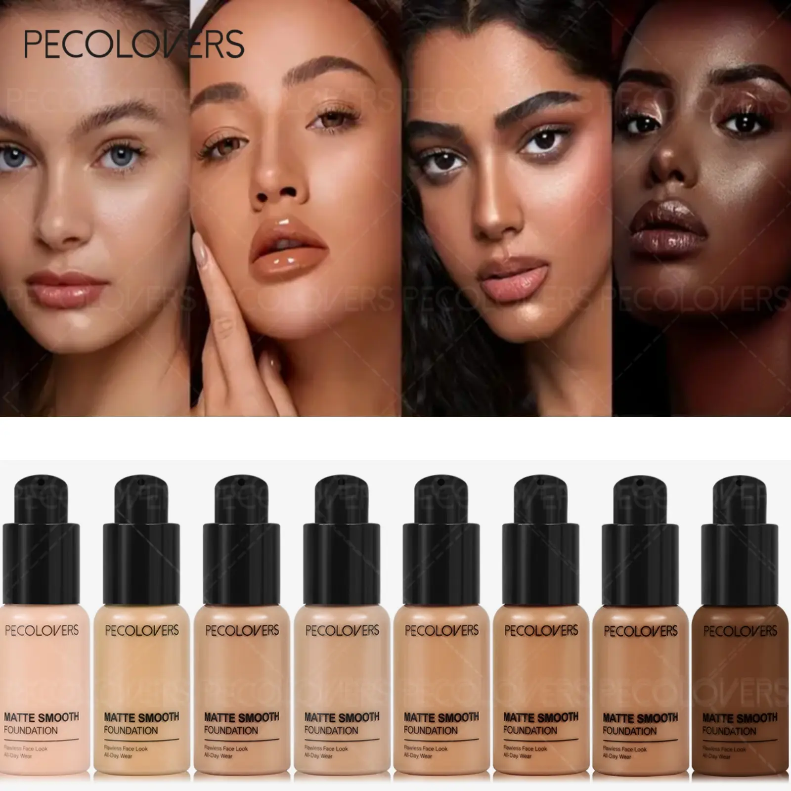 1PC Face Foundation Cream Oil-Control Matte BBCream Waterproof Lasting Concealer Sunscreen Liquid Full Coverage Matte Base Makeup Dermatologist Approved Cosmetic Beauty Products Cosmetics Products