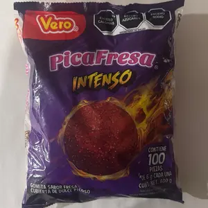 PicaFresa Intenso de Vero. Mexican candy. Bag with 100 pieces. 600 grams. Spicy Candy