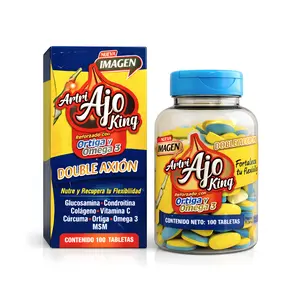 Artri Ajo king - 100caps DOUBLE AXION |  Reforzado con Ortiga Omega 3 Glucosamina Condroitina Colageno Vitamina C Cúrcuma Ortiga Omega 3 MSM