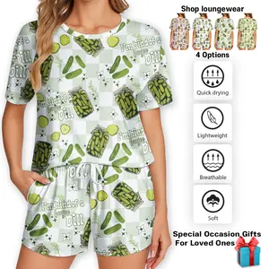 Vintage Canned Pickles Pajama Set- Soft And Alluring Nightwear, valentime Gift, Loungewear, Homewear, Ideal Gift for Mom, Gift for her