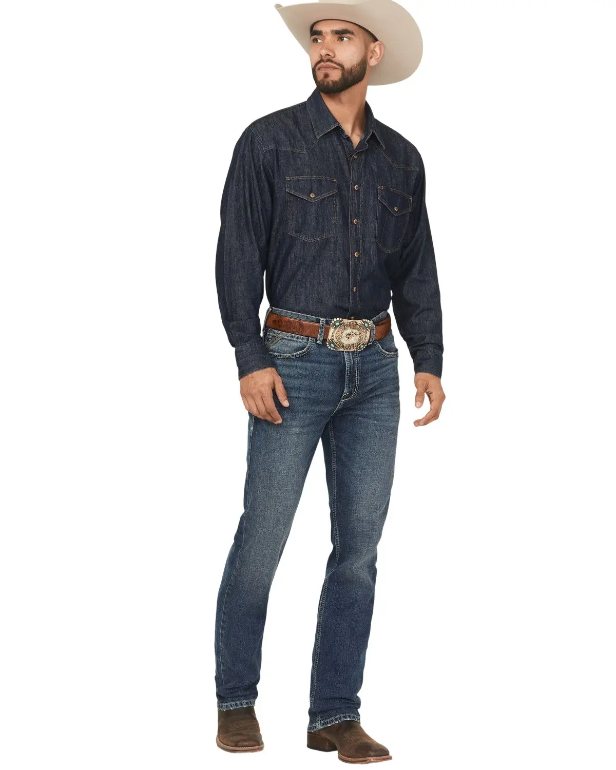 Ariat Men's Men'S M7 Dark Wash High Rise Slim Straight Stretch Denim Jeans - 10061743