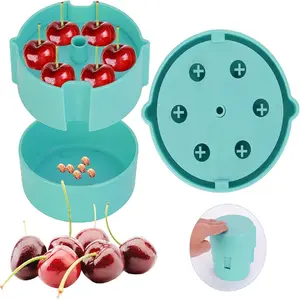 Fruit Pitter, Cherry Pitter Tool – Pits 6 Fruit at Once with One Press, No Bruising, Minimal Mess, Dishwasher Safe, Perfect for Pies & Snacks (Say Goodbye to Wasted Fruit) ,Fruit Pitter