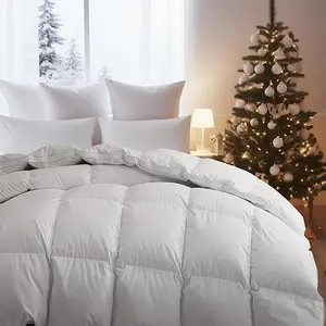 Bafode King Size Comforter, Feather Down Winter Duvet Insert, Heavyweight Goose Down Comforter, White Hotel Collection Bedding, Soft Fabric, Gusseted Design