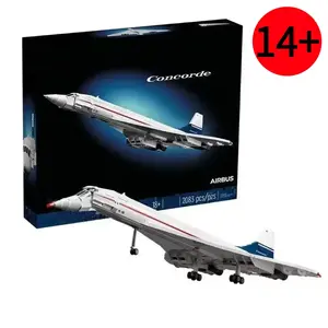 Concorde Plane Building Blocks, Creative Building Block, World's First Supersonic Airliner, Aviation Gift for Boys Kids