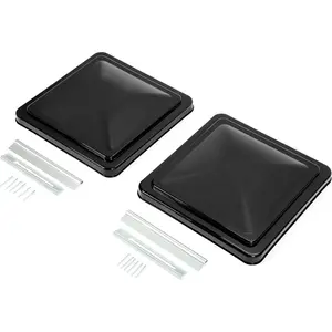 KQQIO 14" Roof Vent Cover Compatible with Ventline Previous to 2008 & Elixir Vents starting 1994 Replacement RV Vent Lid Roof Part Kit Black - 2Pcs
