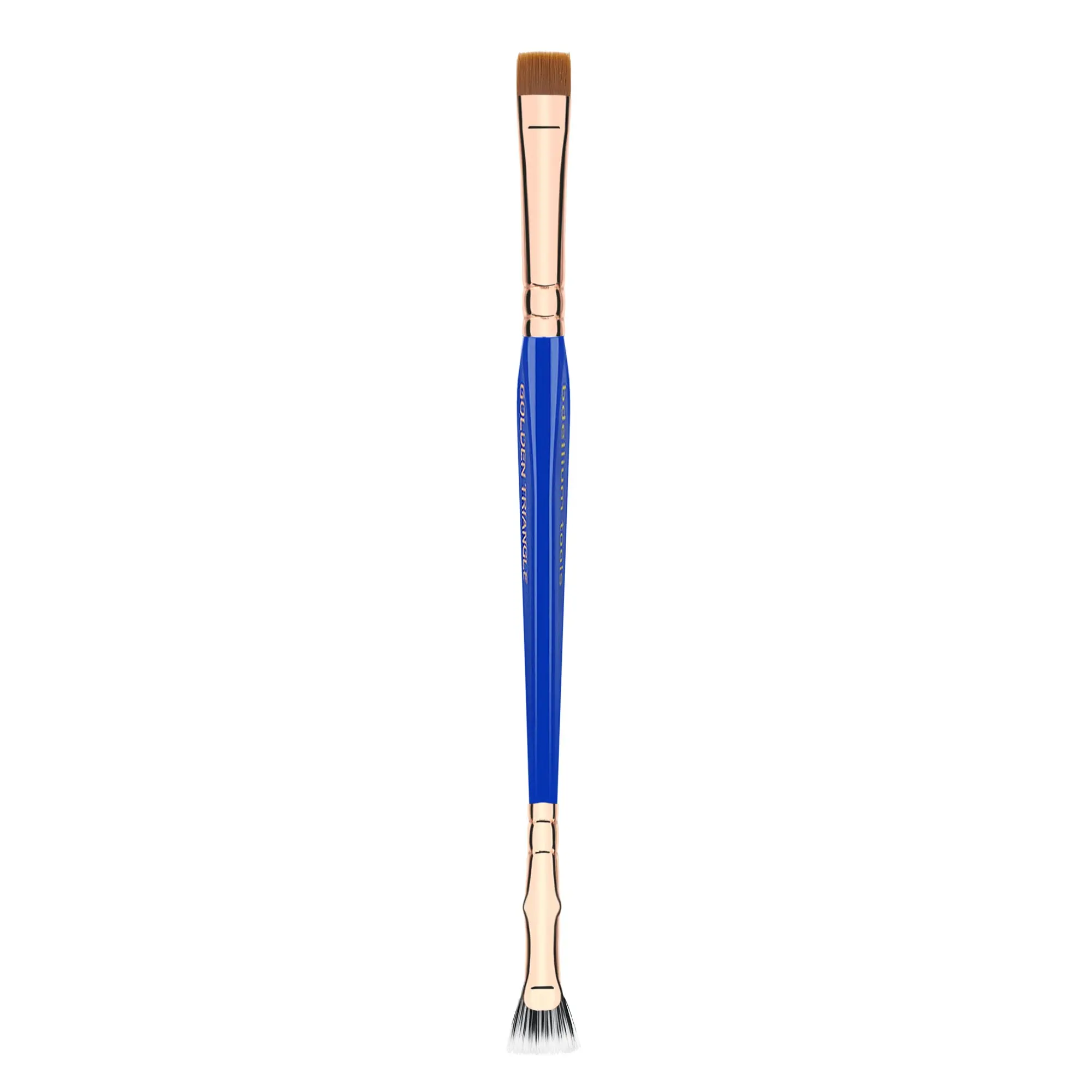 Bdellium Tools Professional Makeup Brush - Golden Triangle 727 Double-Ended Bent Lash Fan / Flat Definer for Clean and Precise Mascara Application