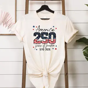 USA 250th Anniversary Shirt, 4th July Tee, USA 250th Anniversary Independence Day Shirts, 4th July 250th Year Shirts, 4th July Family Shirts Top Menswear Classic Cotton Men's Shirt