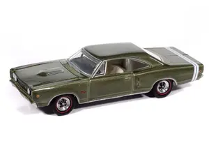 1968 Dodge Coronet R/T Hardtop Medium Green Poly Diecast 1:64 Scale Model - Auto World AWSP194A