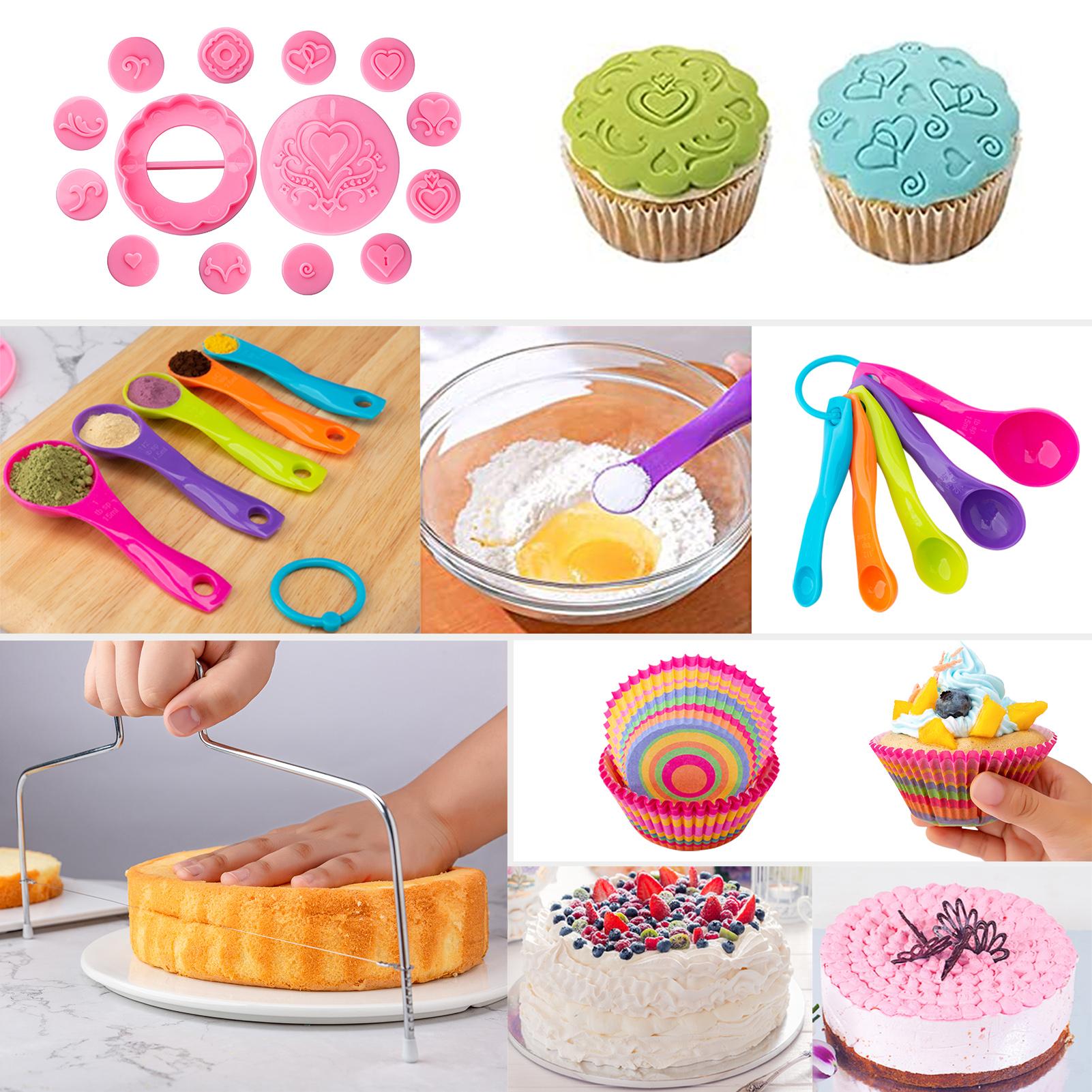 Multi Function Cake Decorating Tools 356pcs Kit With Stable Turntable Icing Tips Piping Bag For Beginners Food Grade Materials Fondant Cutters Cake Leveler Scraper Baking Essentials