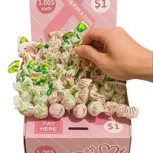 HonorBox4U $1 Breast Cancer Lollipop Honor Box - High-Profit Margin, Pink Ribbon Design, Supports Awareness, Enhances Business Model