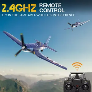 VolantexRC Mini F4U V2 EPP 400mm Wingspan 2.4G 4CH 6-Axis Gyro One Key Aerobatics XPilot Stabilization System RC Airplane Glider Warbird RTF for Beginner - Two batterries