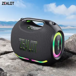 Zealot Portable Wireless Speaker Waterproof Outdoor Bluetooth-compatible Speaker 120w Bass 24000mah Fast Charge RGB Light Effect Party Speaker USB Rechargeable Speaker