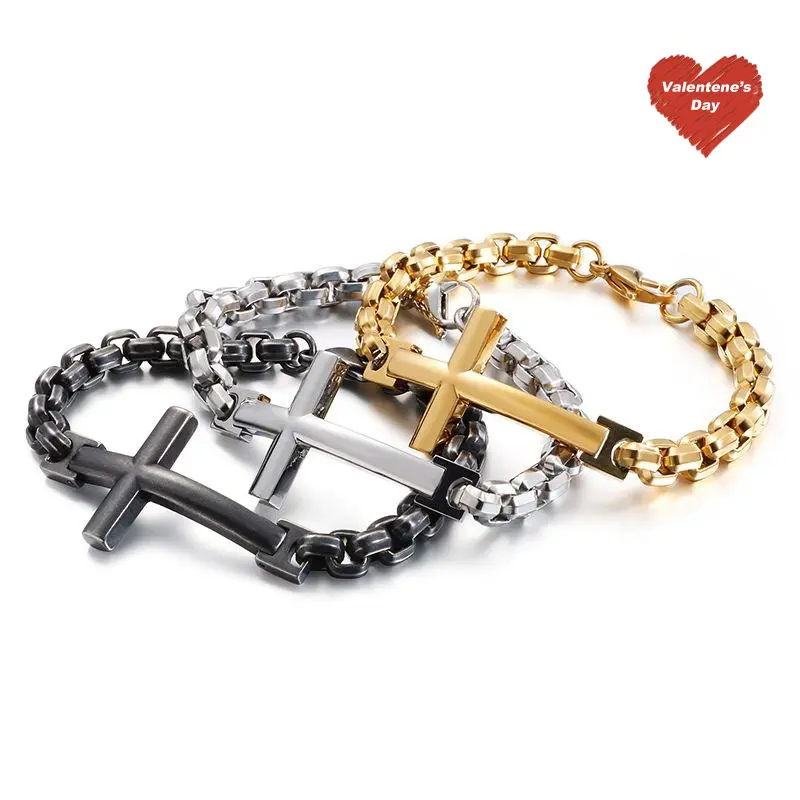 8MM Stainless Steel Miami Cuban Cross Bracelet For Man,Woman,unsiex Fashion,Christmas Gift