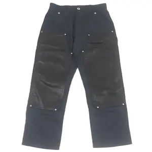 Pre-owned Chrome Hearts Others Small Leather Goods Carpenter Leather Switching Nylon Pants