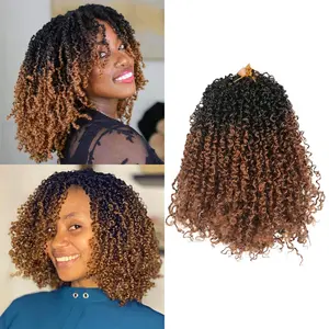 Woolook 12 Inch Yanky Twist Crochet Hair 3 Packs 90 Strands Total Pre-looped Senegalese Twists with Curly Ends Synthetic Braids OT1B/30 for Women