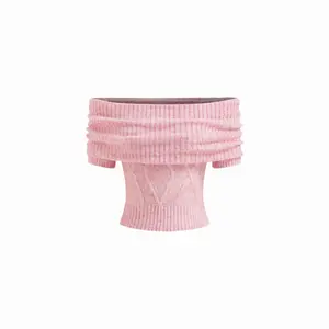 Cider Knit Wool-blend Off-shoulder Short Sleeve Top SwimWeek SummerWins