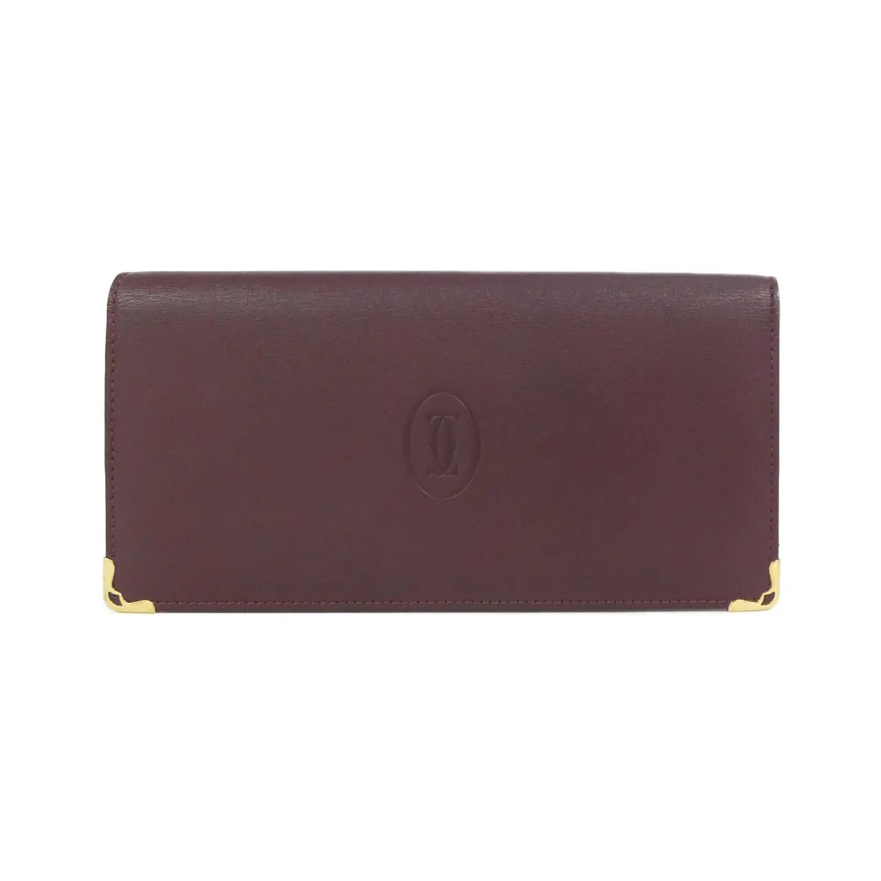 Pre-owned Cartier Calfskin Small Leather Goods Must de Calf Long Wallet