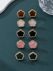 Women's Earring Set, Classic Design, Glass Inlay, Fashionable & Versatile, Lucky Clover Pattern, Elegant Jewelry Gift, Versatile Earrings