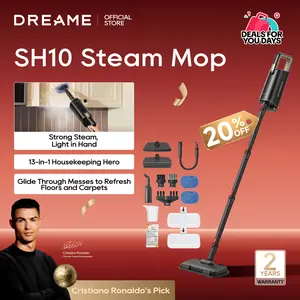 【Super Brand Day】DREAME SH10 Steam Mop with Detachable Handheld Steamer, 13-in-1 Portable Steam Cleaner, 3.8 lbs Lightweight Body, 15sec Steam-Up, 212℉ Steam Cleaning, 350ml Water Tank, Steam Safety System