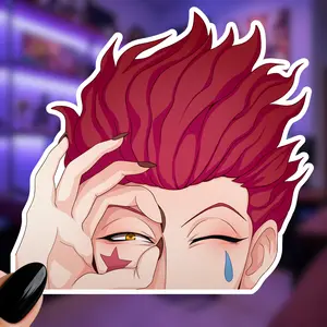 Hisoka - Hunter x Hunter Inspired - Peeker - Anime Sticker or Magnet - Waterproof - UV Protection - Vinyl - Glossy - Laminated