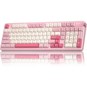 LEOBOG A98  Mechanical Keyboard, Tri-Mode BT5.0/2.4GHz/USB-C, Creamy Keyboard with Number Pad, Gasket Structure Hot Swappable, PBT Keycaps, RGB Backlit  Gaming Keyboard with Knob for PC