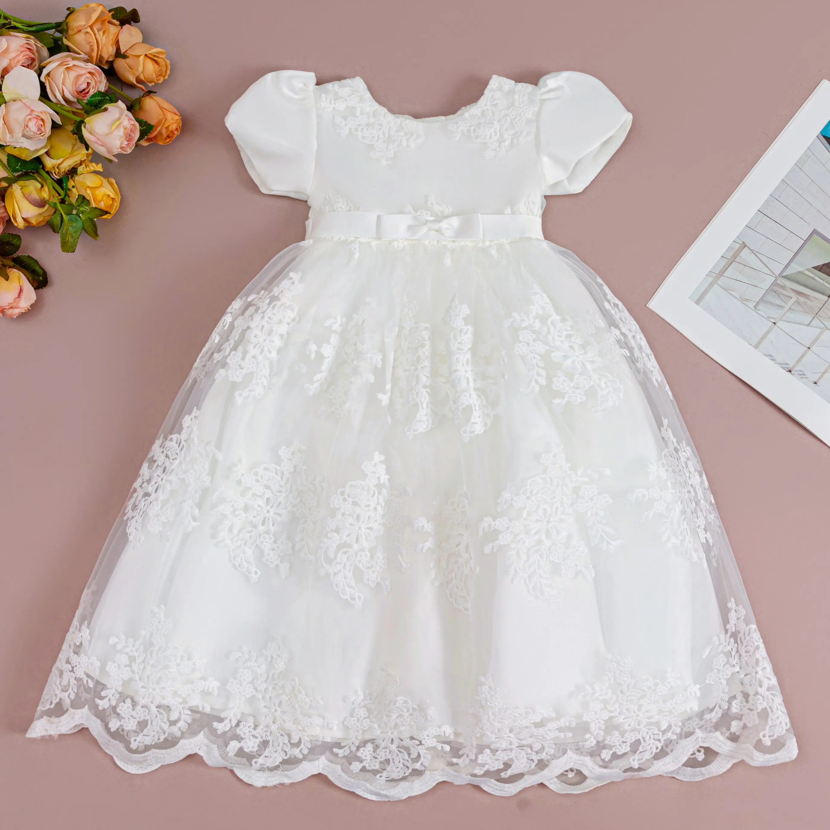 women's light pink strapless dress for date night Pink Floral Jacquard High Low Dress - Strapless Dresses