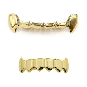 【PANG Jewelry】Hip-Hop Halloween Fangs Vampire Golden Teeth Grillz Dentures Masks Geometric