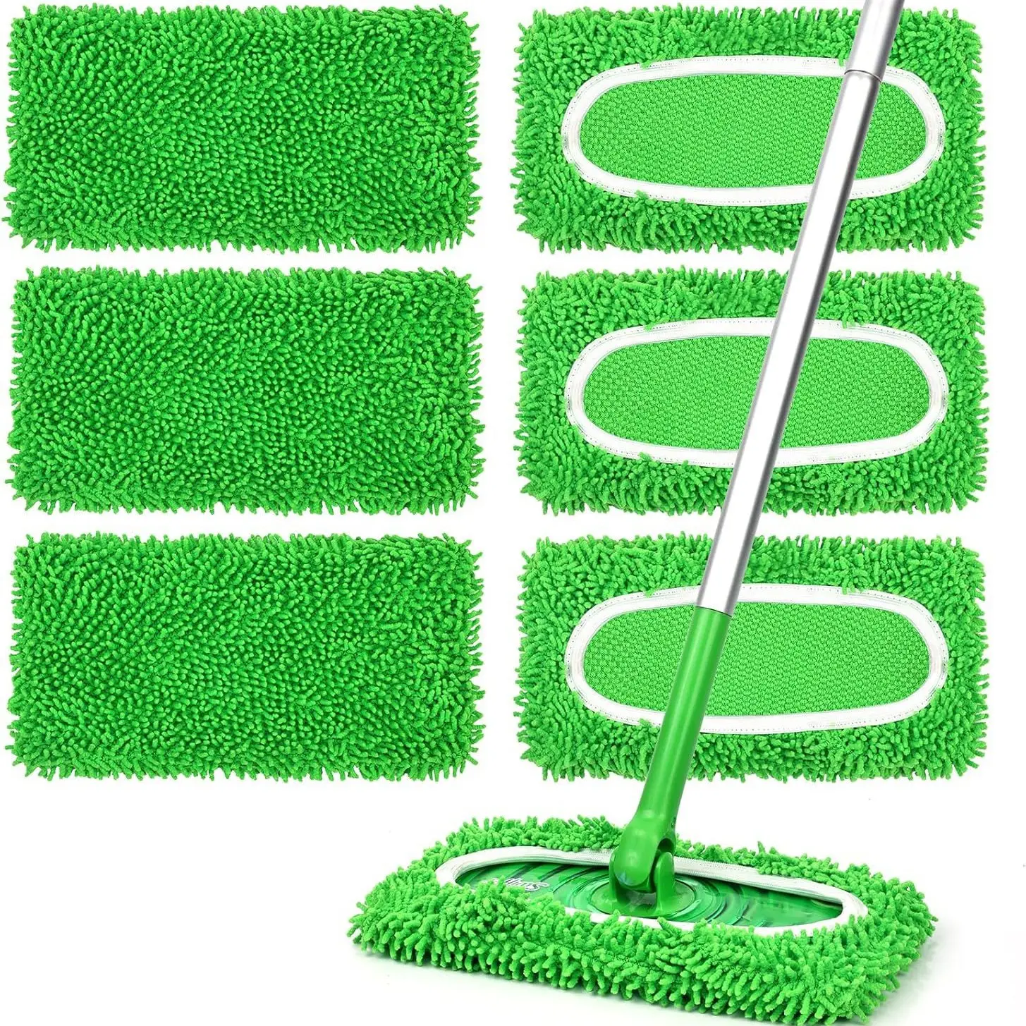8pcs  Reusable Dry Sweeping Cloths Microfiber Wet Mop Pads Compatible with Swiffer Sweeper Mop for Hardwood Surface Floor Cleaning