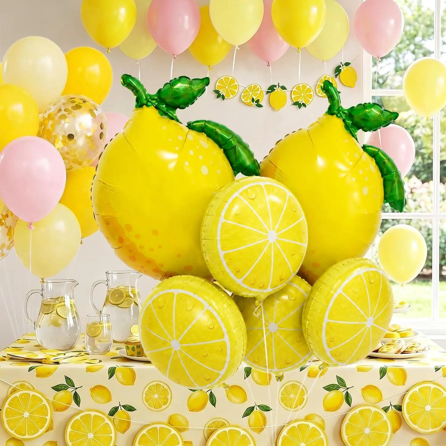 Lemon Foil Balloons Summer Lemon Decor With Latex Balloon For Fruit Lemon Themed Birthday She Found Her Main Squeeze Bridal Shower Baby Shower Graduated Amalfi Coast Wedding Lemonade Party Decorations