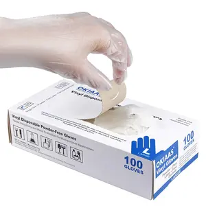Disposable Gloves M, Food Safe | Latex-Free and Powder-Free Clear Vinyl Gloves for Cooking, Food Prep, Household Cleaning | Medium,100 Counts/Box