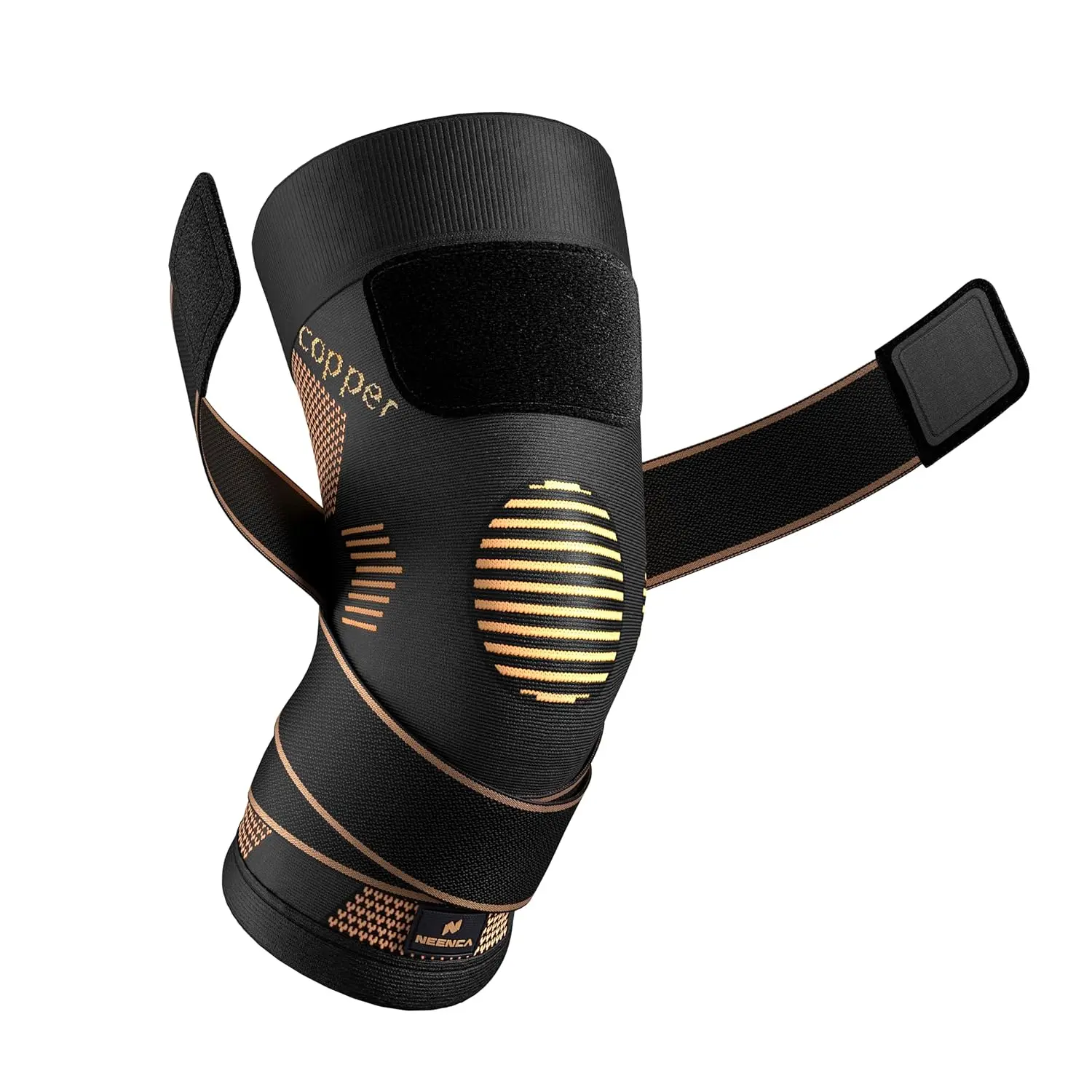 NEENCA Copper-Infused Athletic Knee Brace (Strap Version) – Sold as a Pair: Features a unique strap design for adjustable support; unisex and ideal for activities such as running, fitness training, basketball, volleyball, and hiking.