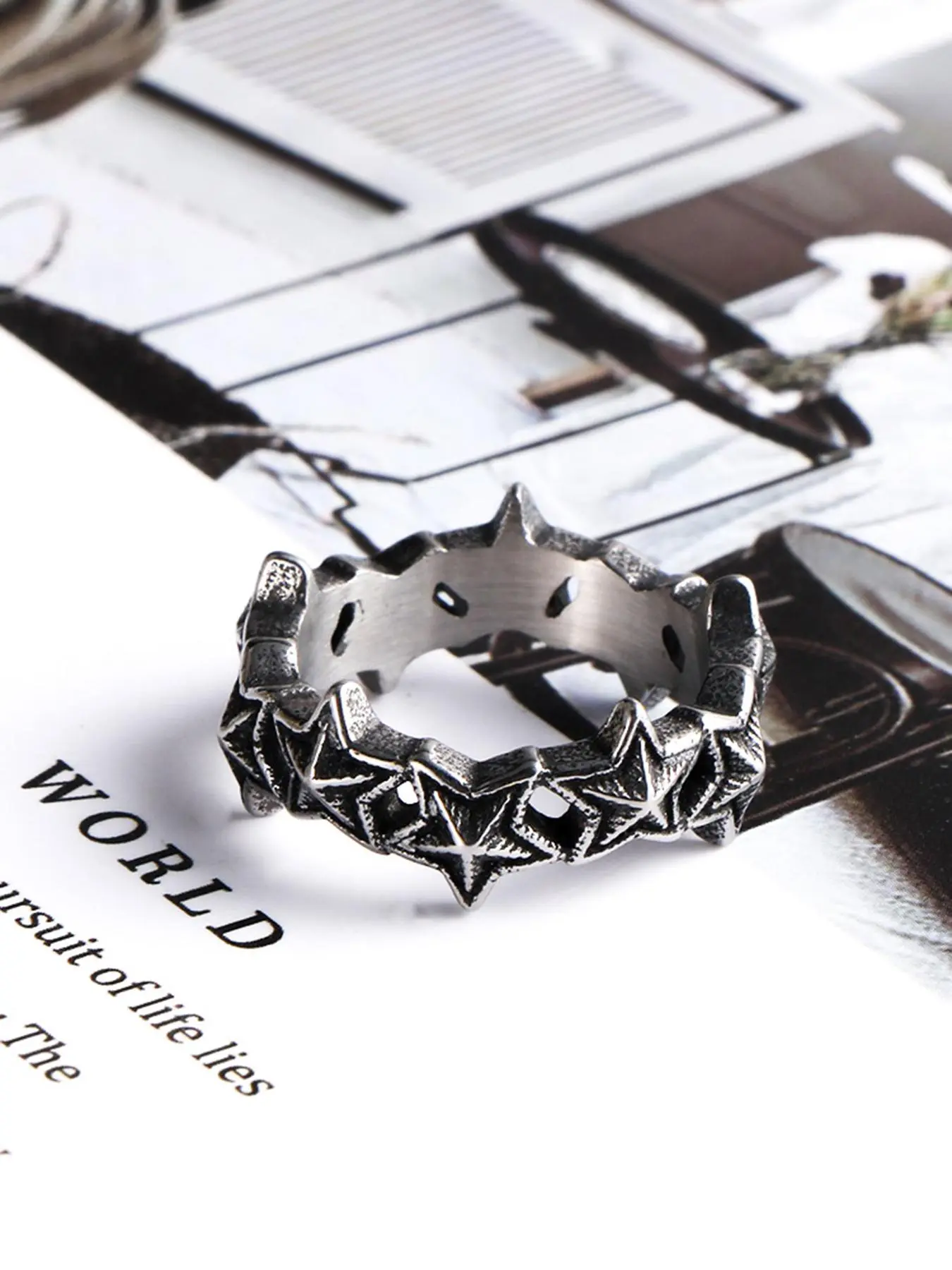 Star Design Stainless Steel Ring, Fashion Accessories for Both Men & Women for Party, Daily Clothing Decor, Trendy All-match & Exquisite Jewelry for Birthday Gift, Statement Multi Ring, Stacking Ring, Stackable Rings, Geometric Rings
