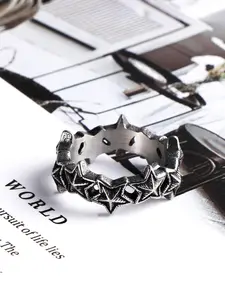 Star Design Stainless Steel Ring, Fashion Accessories for Both Men & Women for Party, Daily Clothing Decor, Trendy All-match & Exquisite Jewelry for Birthday Gift, Statement Multi Ring